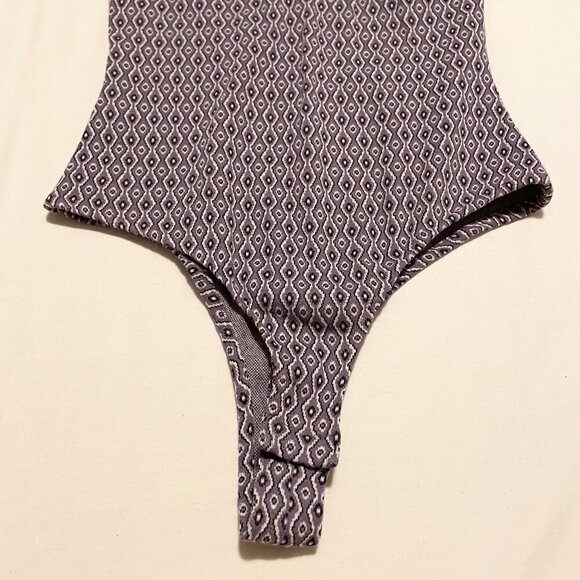 Zara Lilac Geometric Print Open Back Bodysuit Size XS - Picture 7 of 16